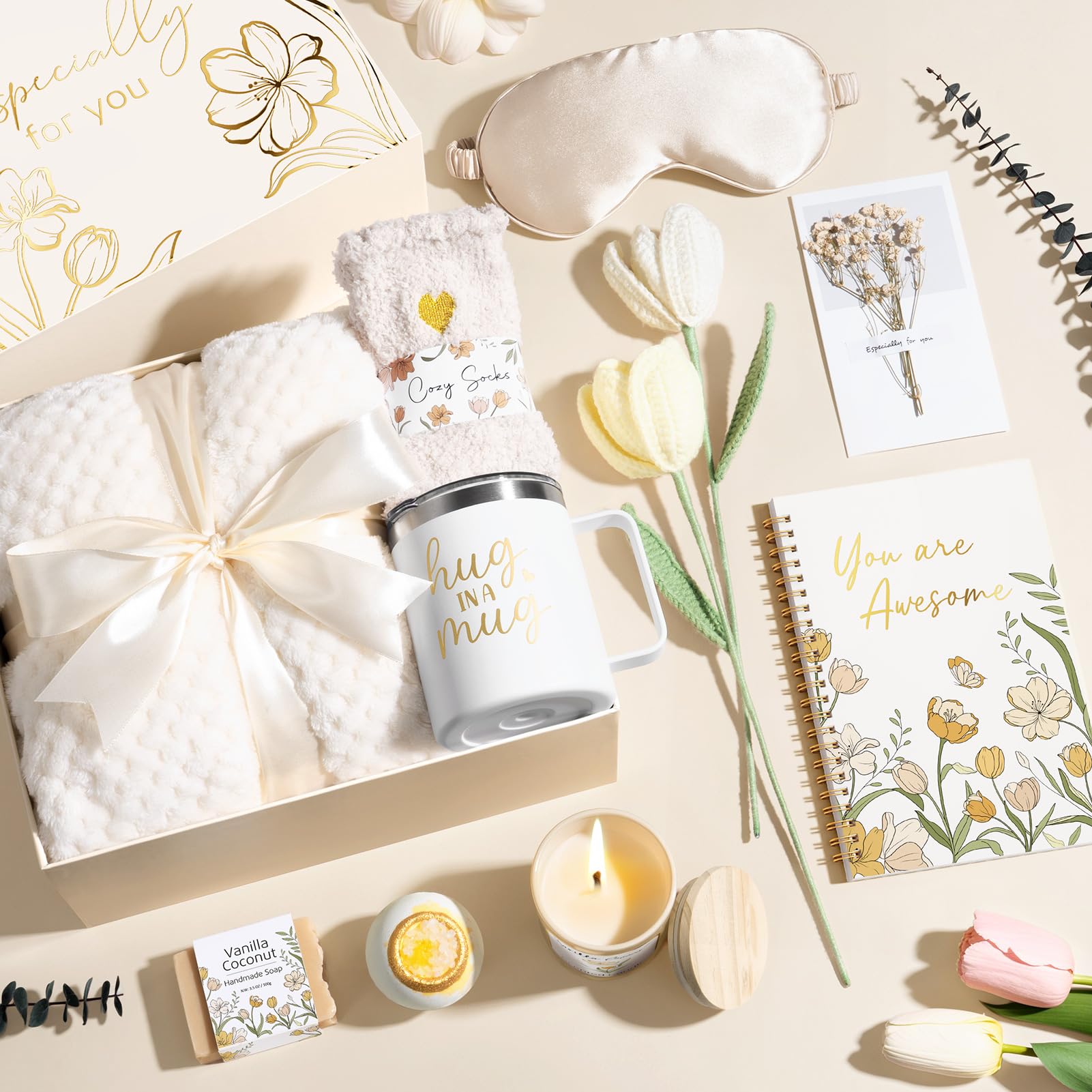 MAYICIVO dried flower card adds a delicate, decorative message.