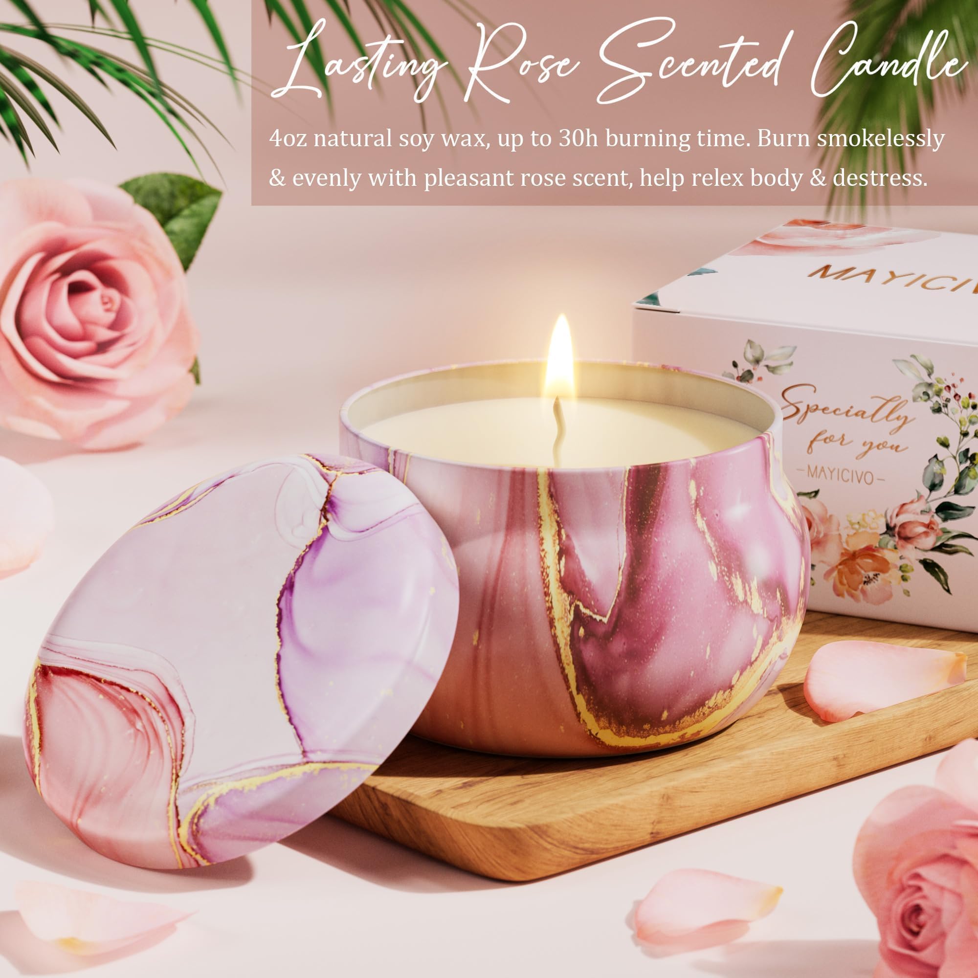 MAYICIVO floral scented soap in a heart-shaped box doubles as decor