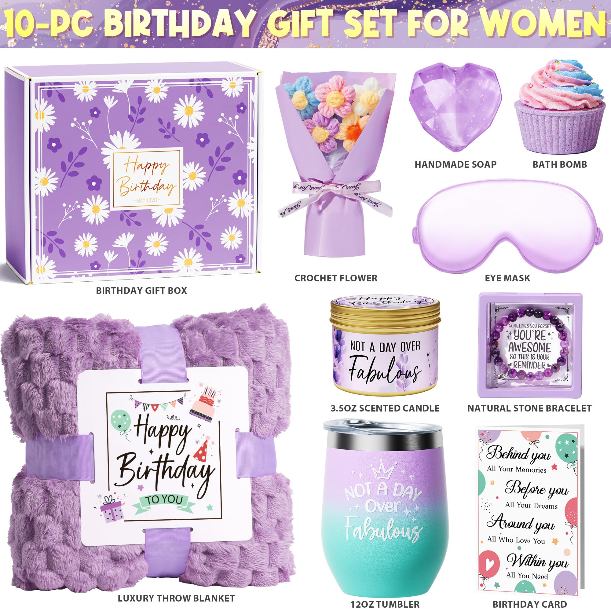 MAYICIVO insulated tumbler with lavender gift set for on-the-go sipping.