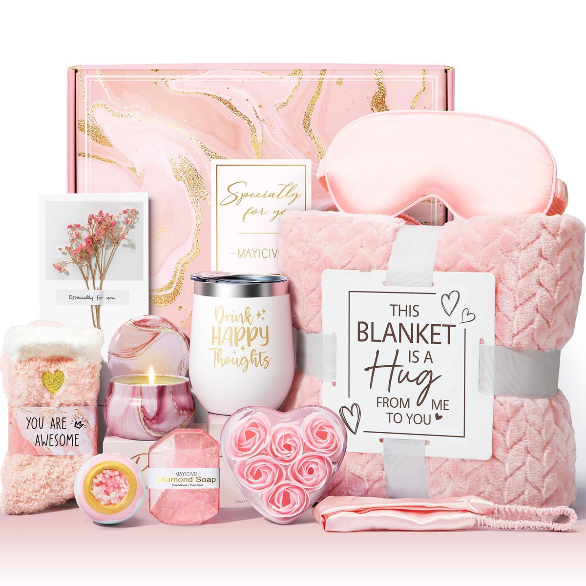 MAYICIVO Mother's Day gift basket featuring rose accents for luxurious unboxing