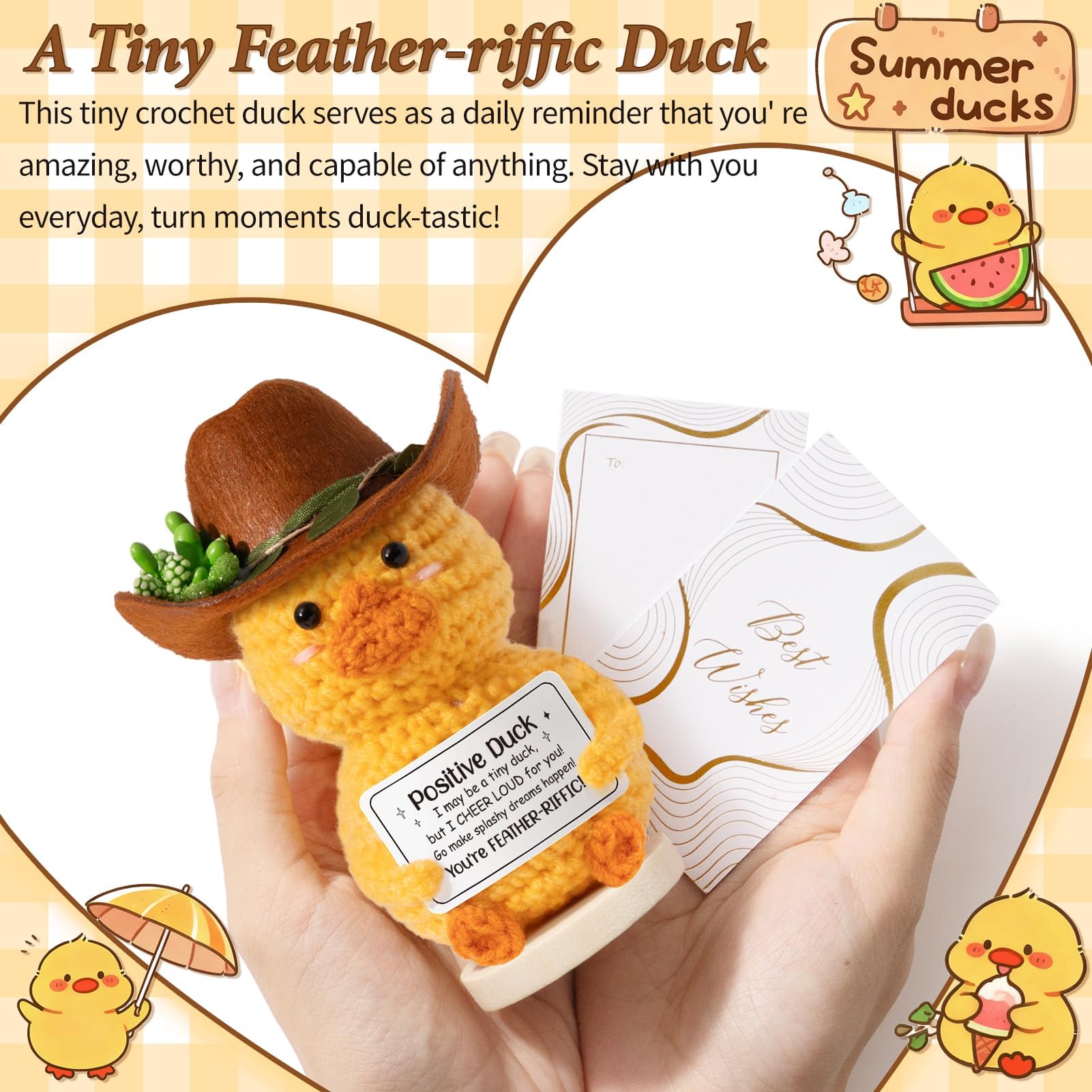 MAYICIVO six crochet ducks on base offer charming gifting options