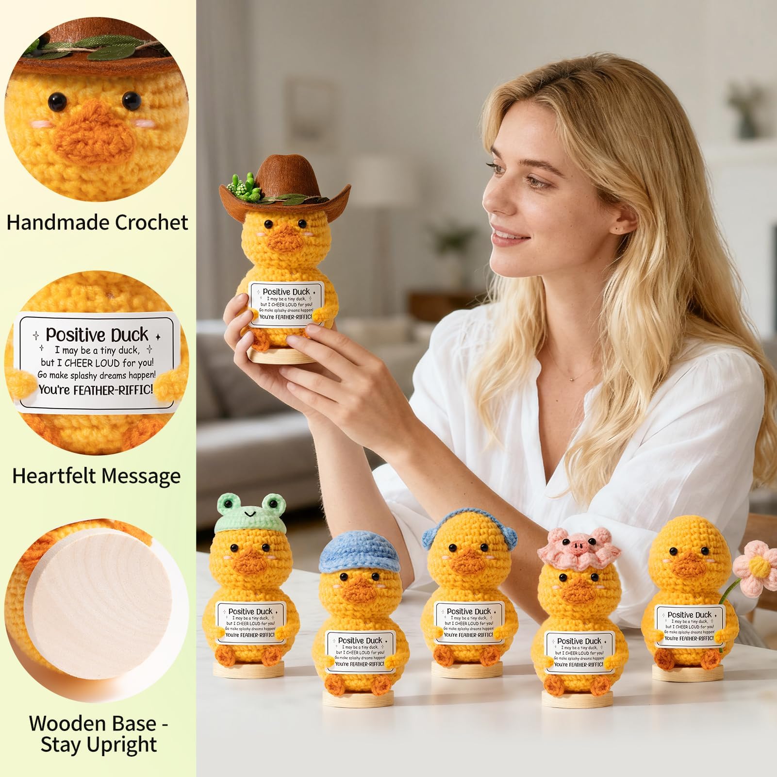 MAYICIVO wooden base display complements the ducks elegantly