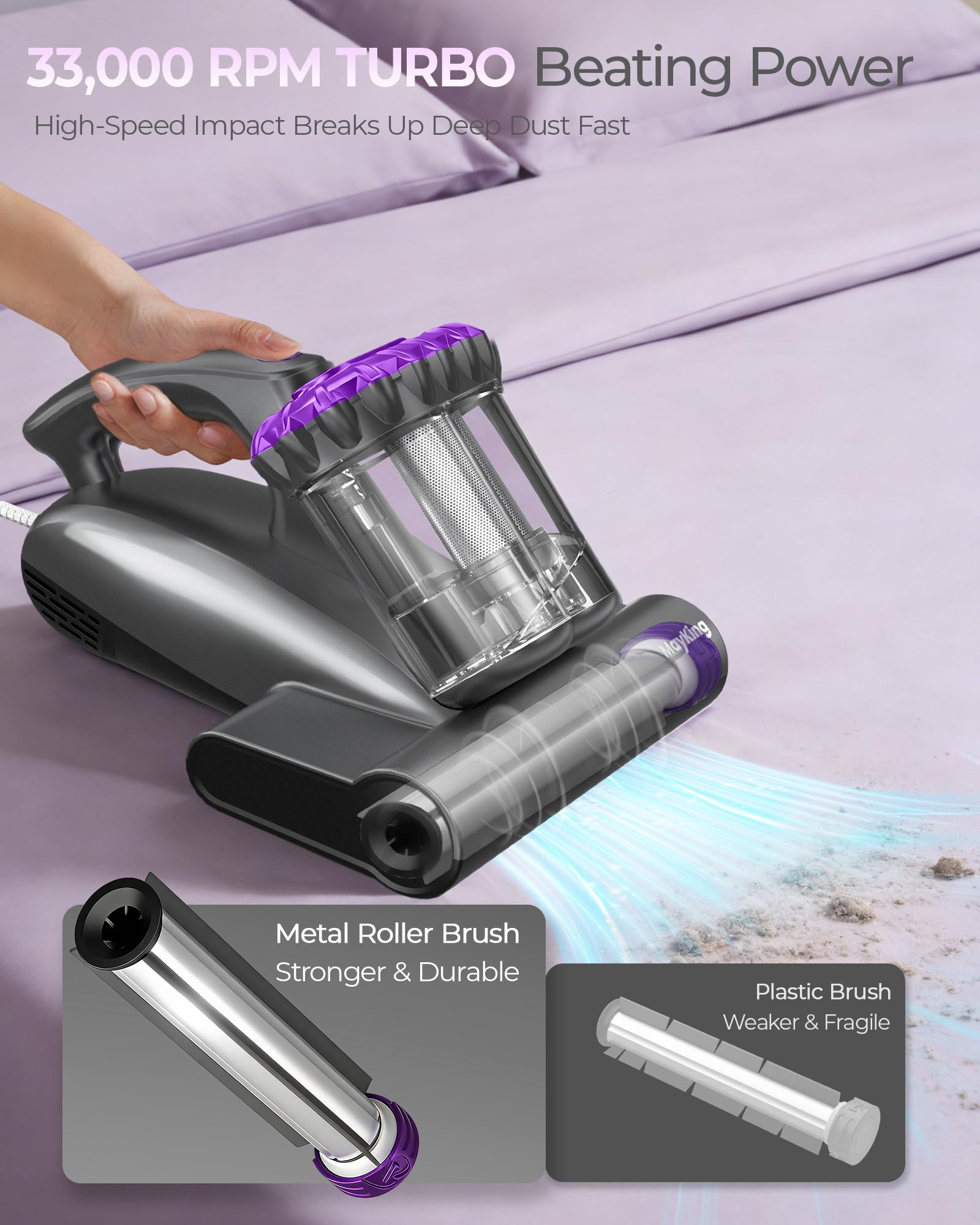 MayKing MV02 features a long 16.4 ft cord for wide reach