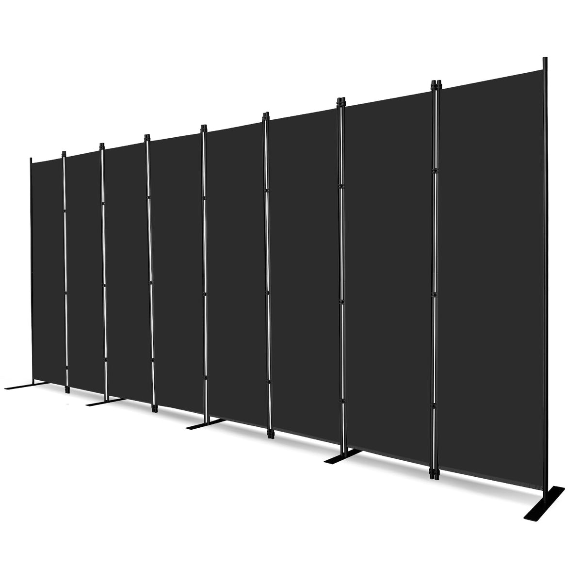 MAYOLIAH 8-panel black room divider forming a private space