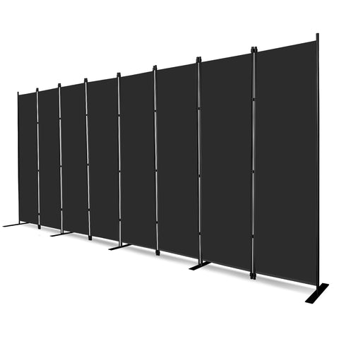 MAYOLIAH 8-panel black room divider forming a private space