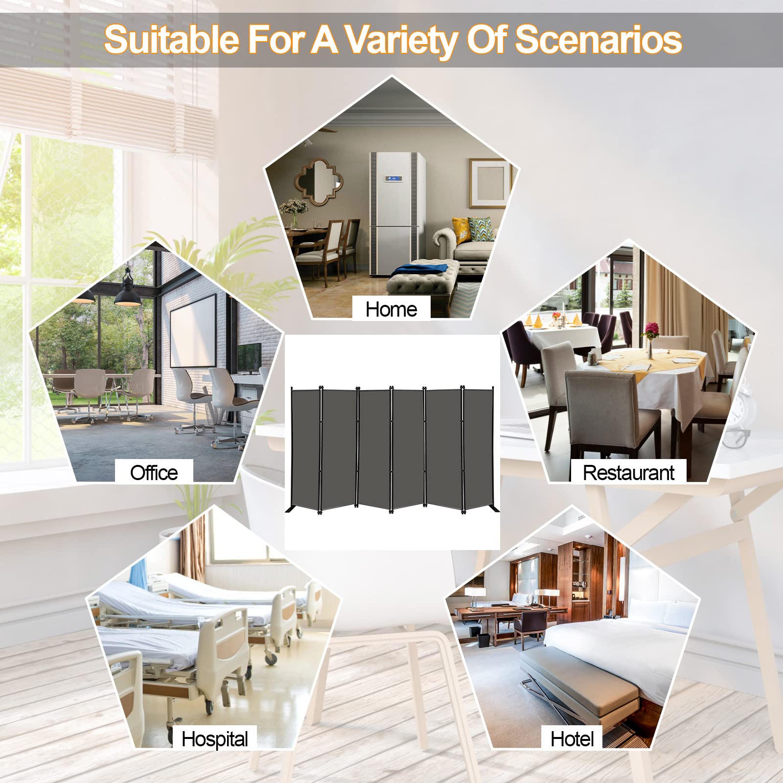 MAYOLIAH foldable divider stores behind doors or under beds