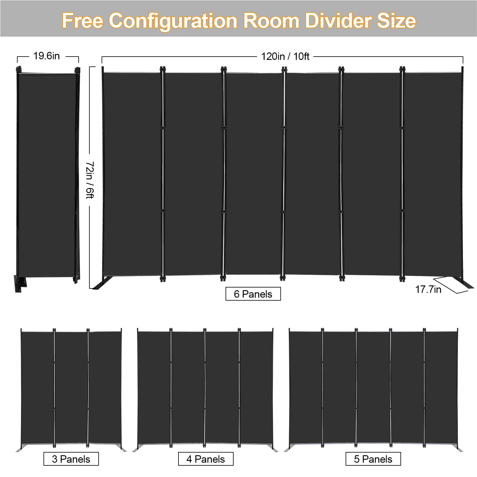 MAYOLIAH fold-flat storage privacy screen simplifies tucked-away storage.
