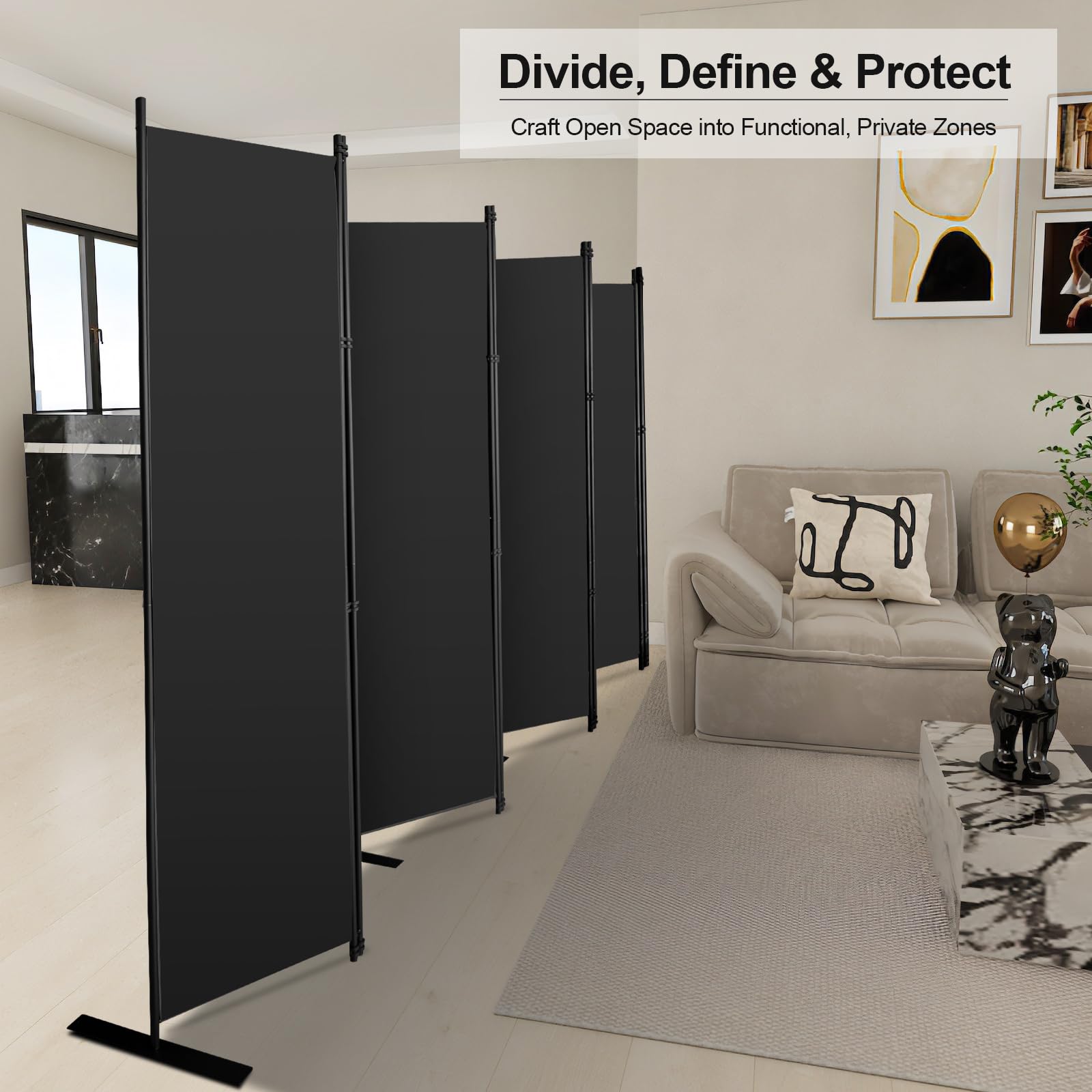MAYOLIAH metal-frame room divider base design for durability