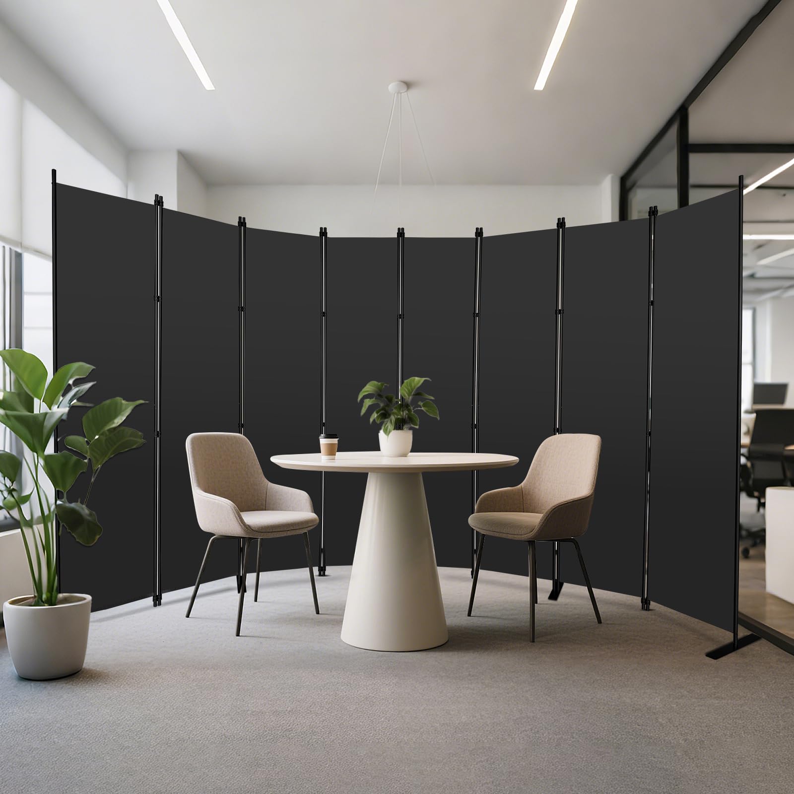 MAYOLIAH portable privacy screen folded for compact storage