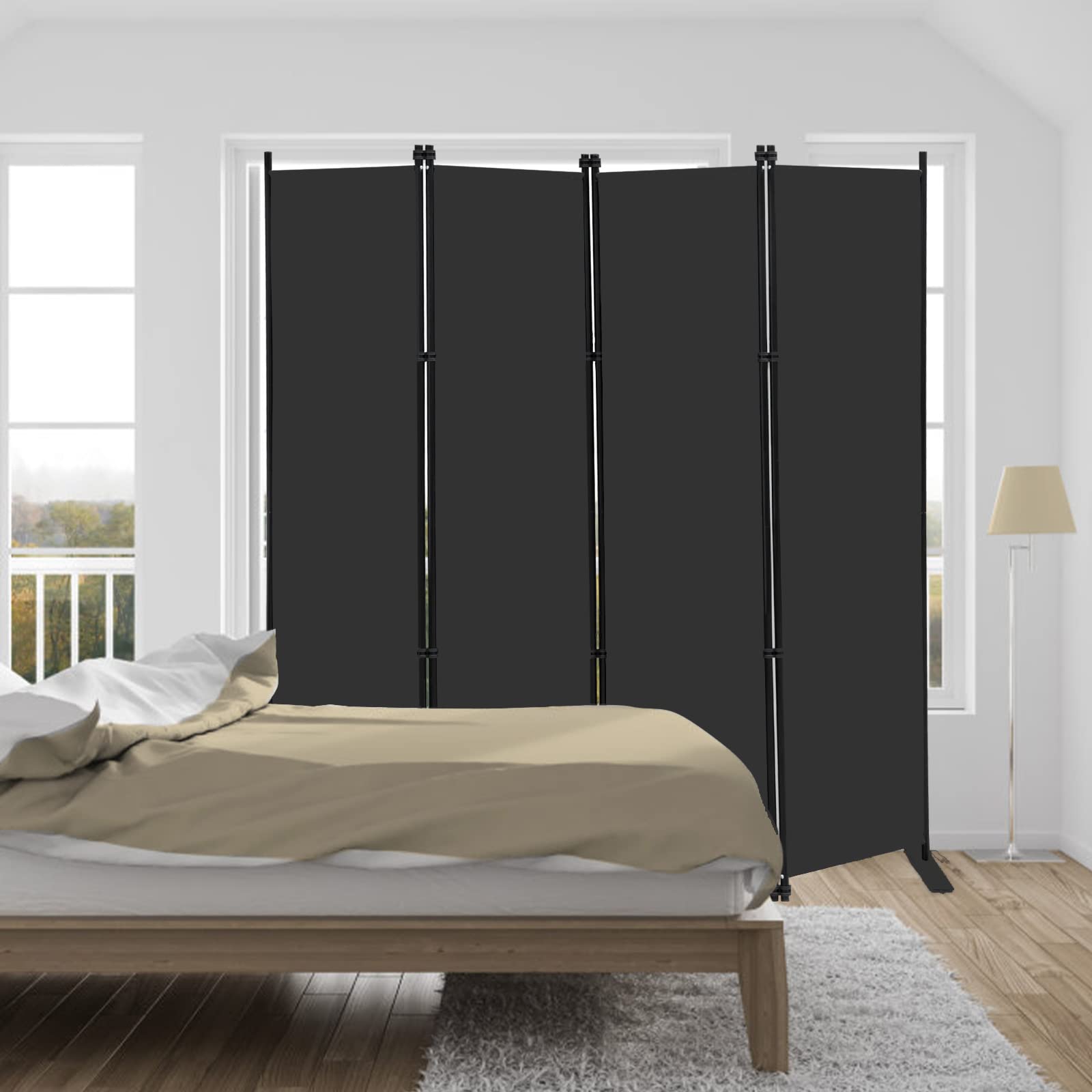 MAYOLIAH privacy divider closed panels offer private corners in compact living spaces.