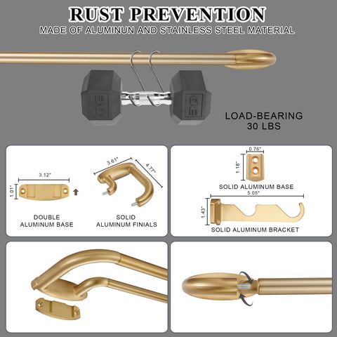 Mayrhyme room-darkening front rod 3/4 inch provides enhanced light control.