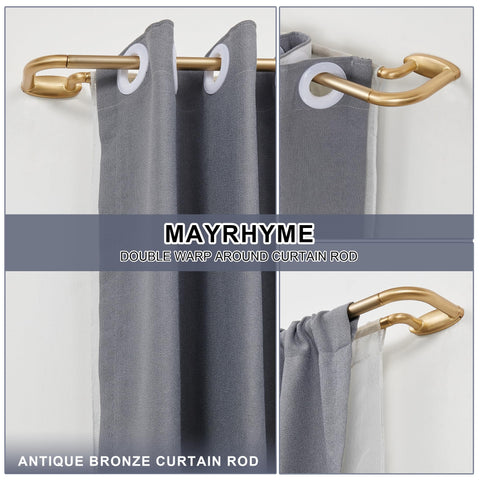 Mayrhyme wrap-around design curtain rod base cover keeps installation clean and seamless.