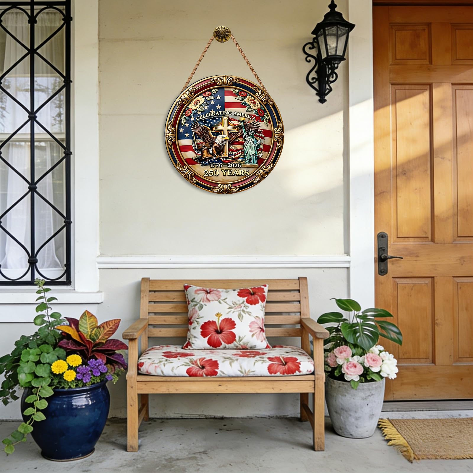 MBDFUT front door wall decor elevates living spaces with patriotic charm.