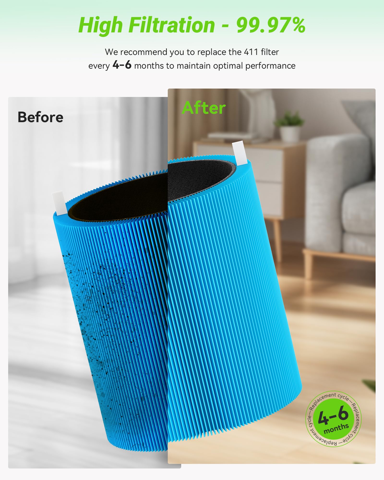 Mbetter Activated carbon detail highlights odor control in the filter.
