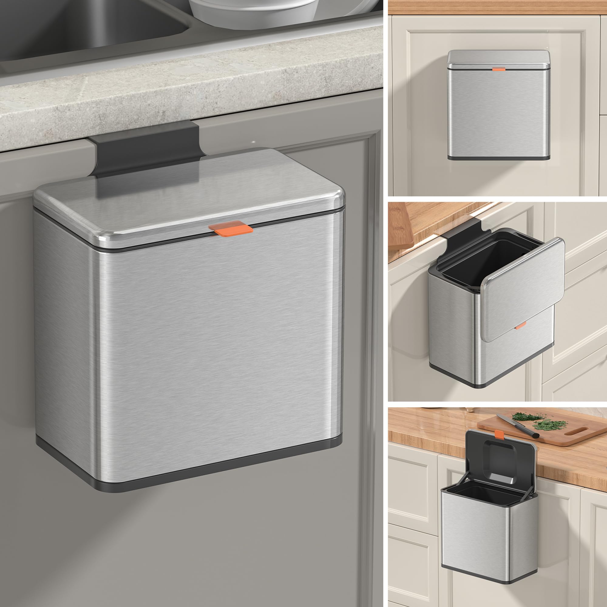 Mbillion kitchen compost bin with lid demonstrating odor-control design