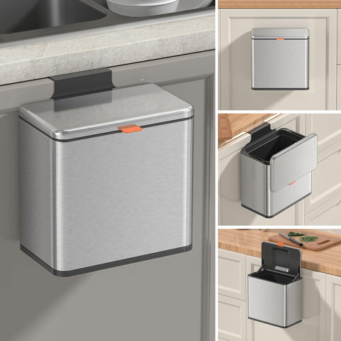 Mbillion kitchen compost bin with lid demonstrating odor-control design