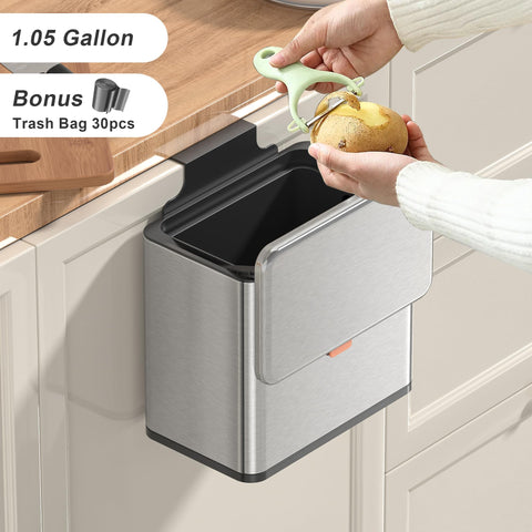 Mbillion wall-mount trash bin saves space in the kitchen