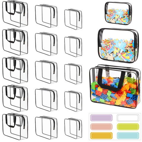MBJZSL 18-pack toy storage bags with labels for quick sorting.