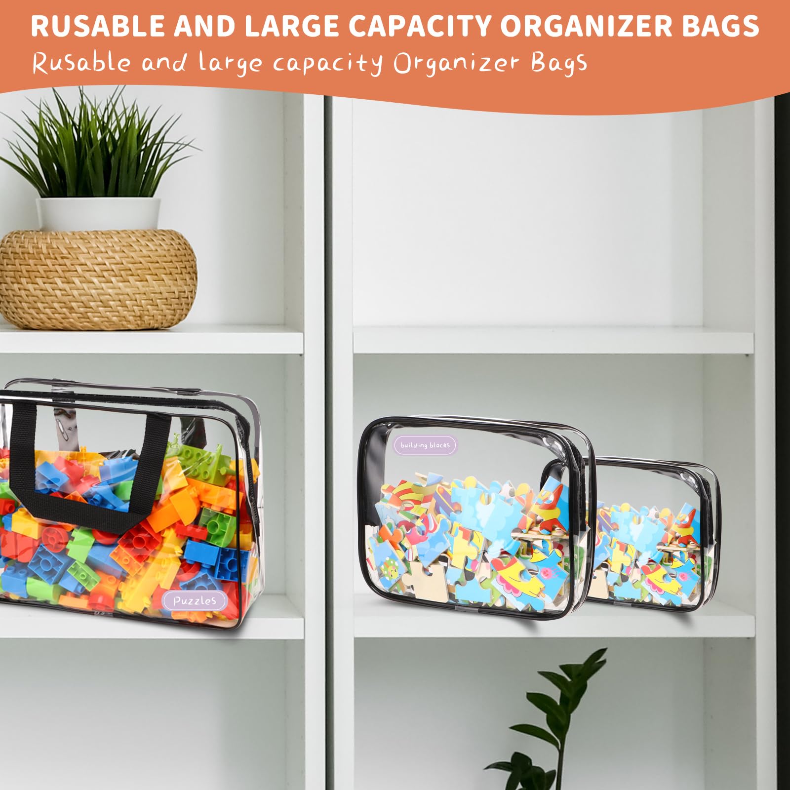 MBJZSL labeled bags simplify playroom organization.