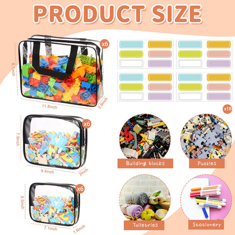 MBJZSL clear PVC toy bags show contents at a glance.