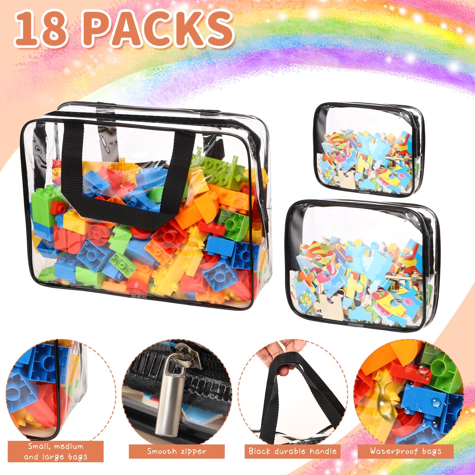 MBJZSL waterproof toy bags protect blocks and books on trips.