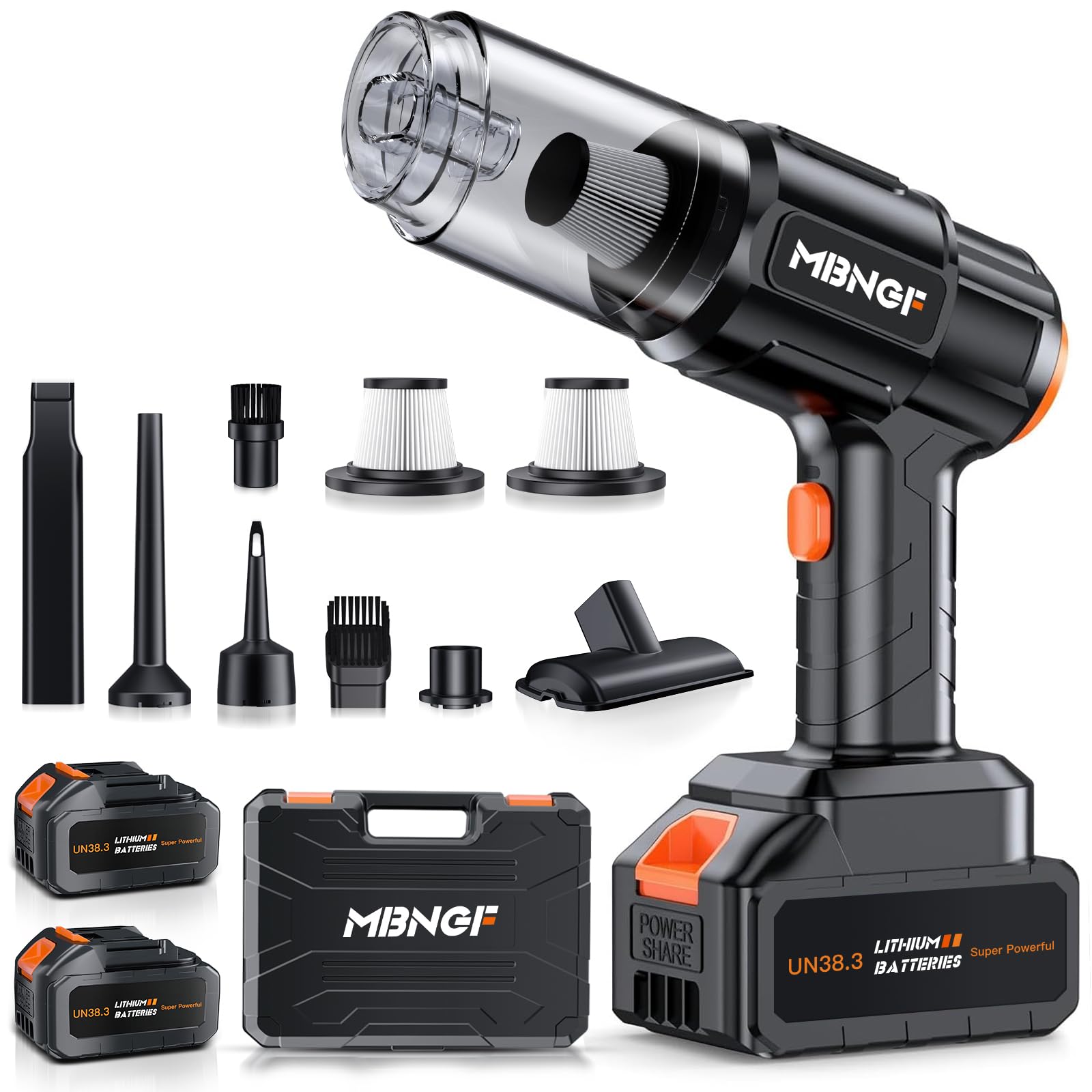MBNGF X9 Ultra front view showing cordless power for quick car cleaning.