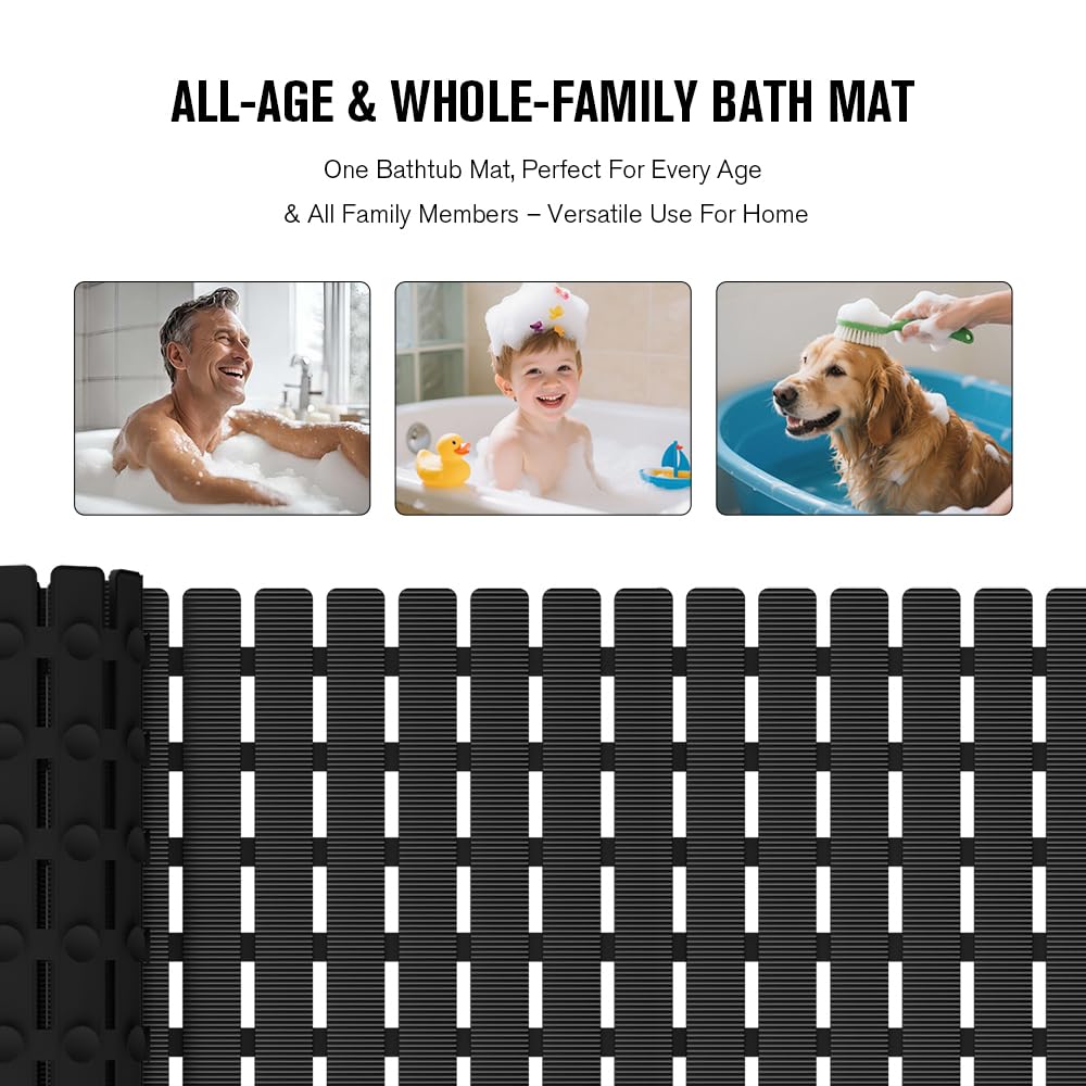 MBOSS bath mat can be cut to fit and expanded with pieces for larger setups.