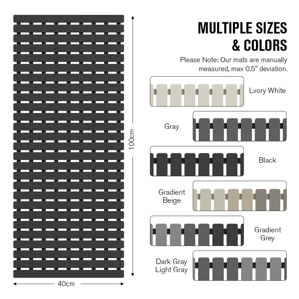 MBOSS bath mat stripe texture design improving grip and safety.
