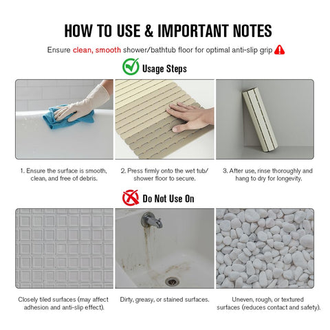 MBOSS mat available in colors to match bathroom decor.