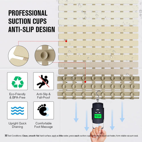 MBOSS mat with drain holes channels water for quick drying.