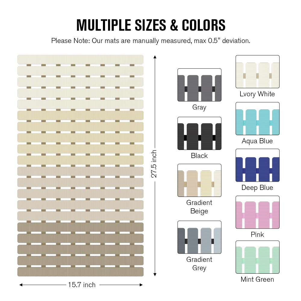 MBOSS bath mat stripe texture design enhances foot grip and safety.