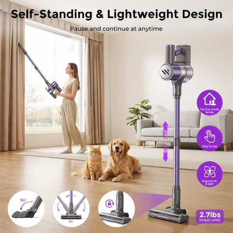 MBTTODF cordless vacuum rotating floor brush with LED lights reveals hidden dust