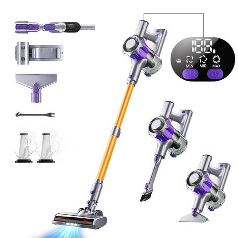 MBYULO cordless vacuum with a 450W motor for deep cleaning on floors and carpets