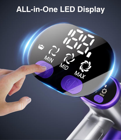 MBYULO LED screen on the vacuum displays mode and battery status