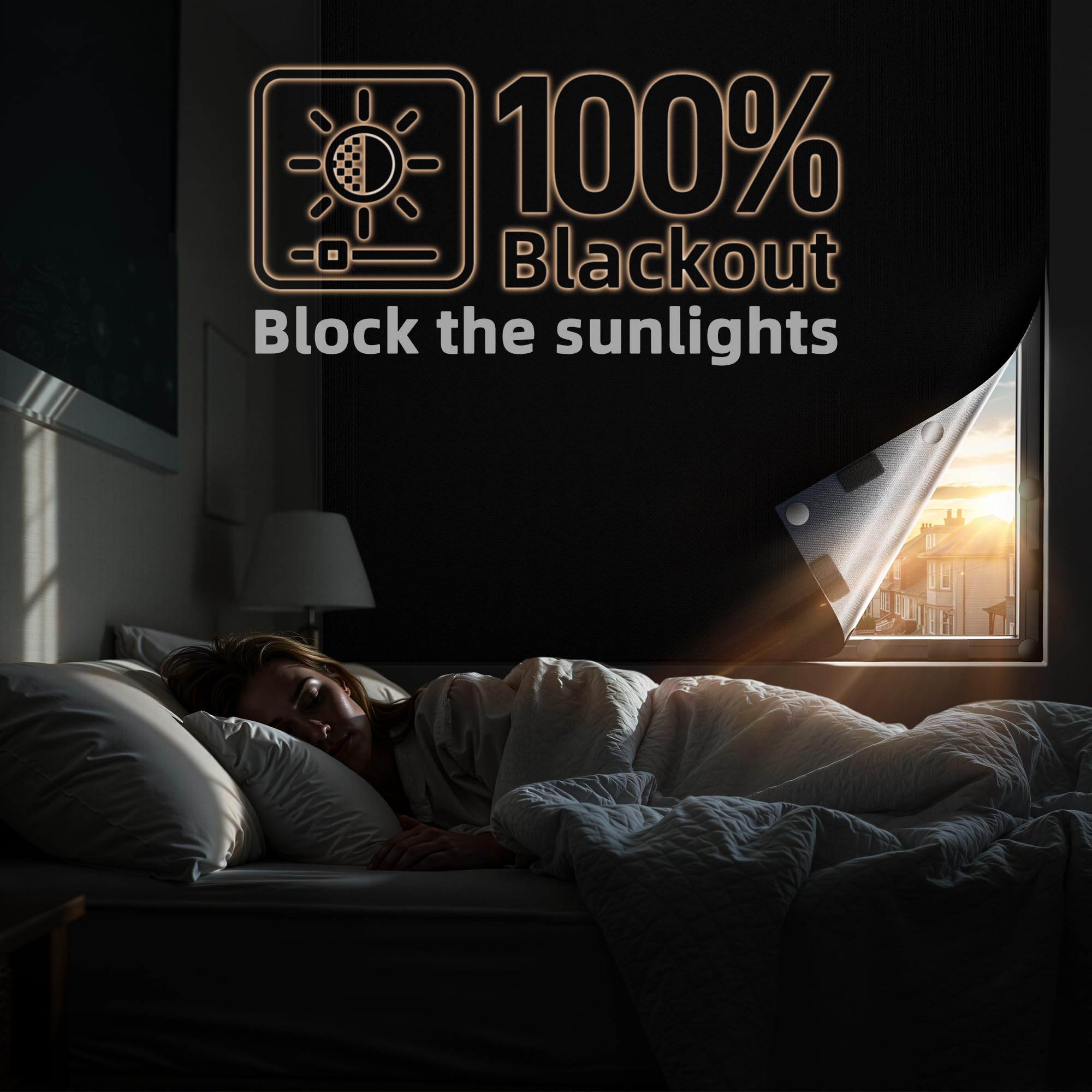 Mcanbaby blackout fabric blocks 100% sunlight for deeper sleep and privacy.