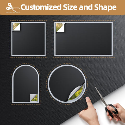 Mcanbaby cut-to-fit blackout cover adapts to skylights and curved windows.
