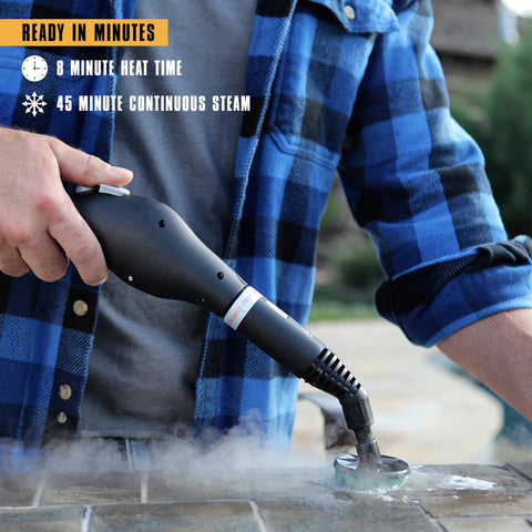 McCulloch MC1275 48-ounce tank powers long steam sessions.