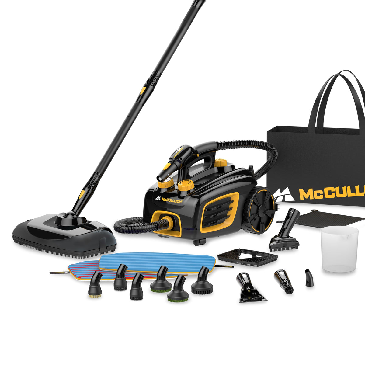 McCulloch MC1375 canister steam cleaner overview highlights versatility for many surfaces.
