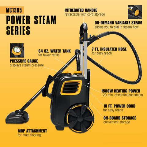 McCulloch MC1385 car-detailing kit helps refresh interiors with steam