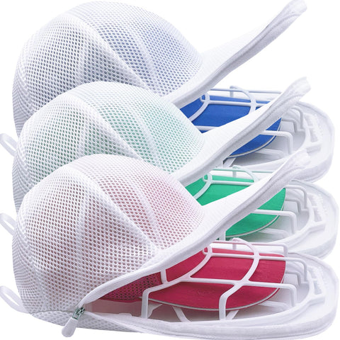 MCHKJ hat washer 3-pack with mesh bags protects caps during machine wash