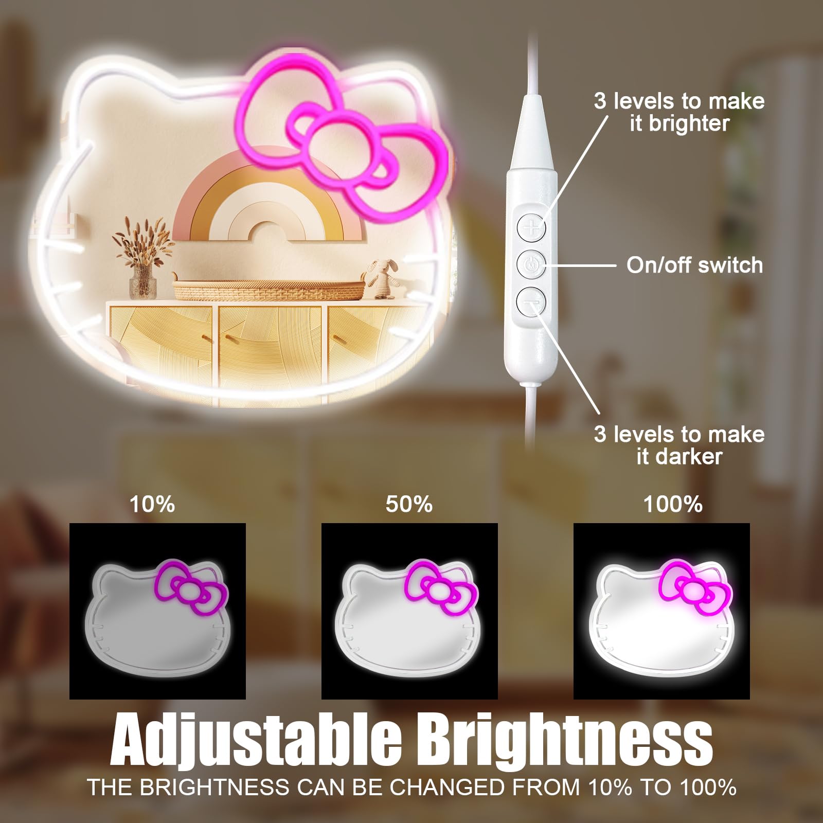 MCJSGSP dimmable neon sign with memory control for preferred brightness