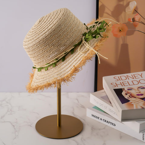 MCKECHSION hat display stand with brushed finish adds elegant, non-glare presentation