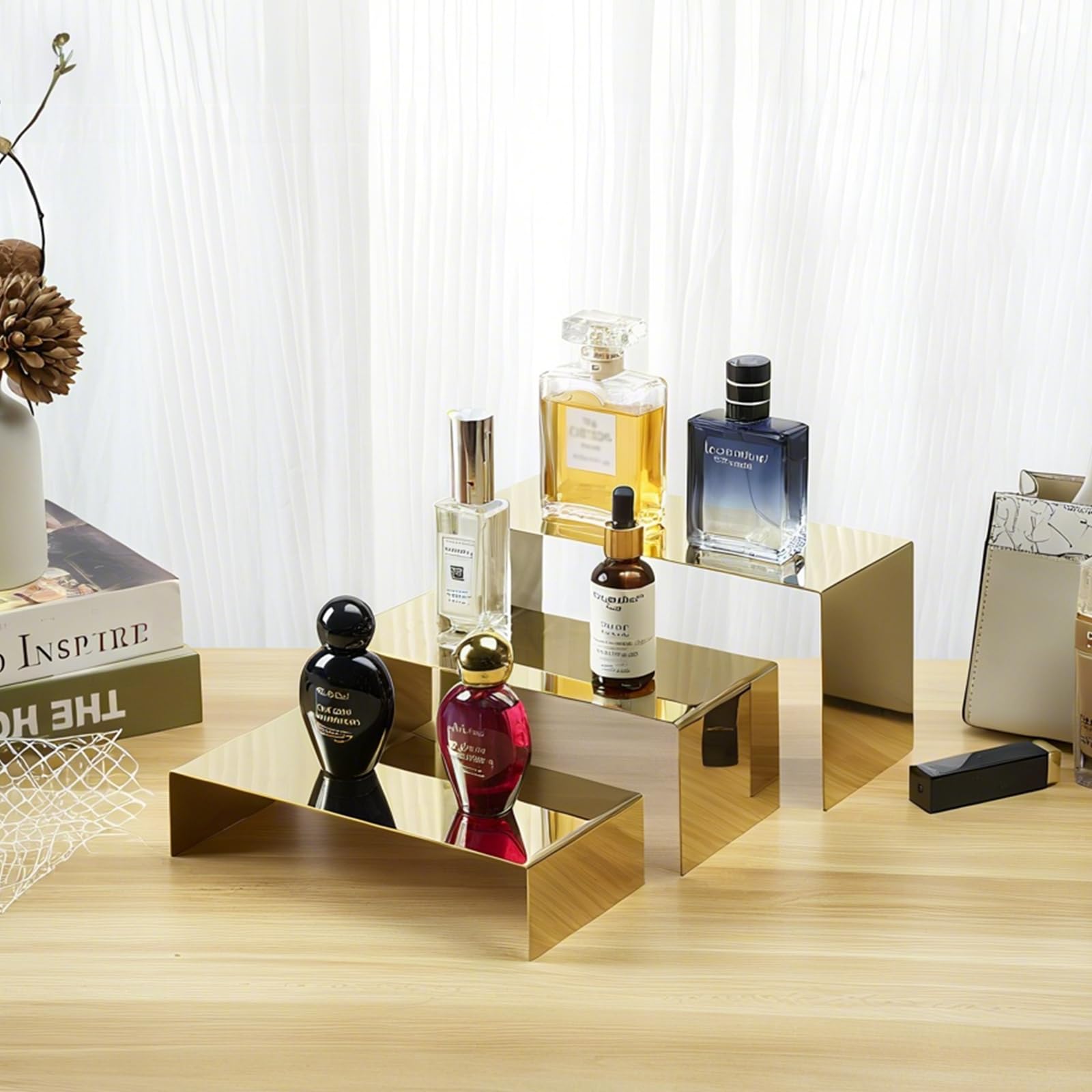 MCKECHSION Purse Display Stand 8.6x3.9x3.1in elevates wallets neatly for everyday display.
