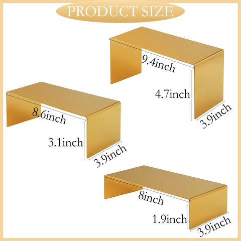 MCKECHSION gold stainless stand features inside-out mirror surface for premium display.