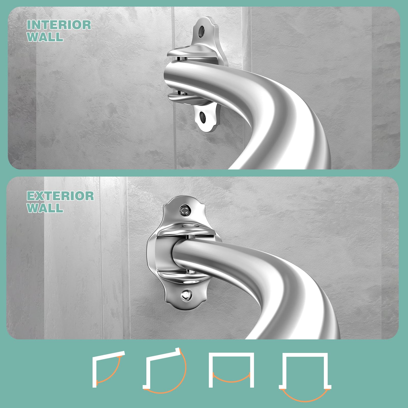 Mcrbeay curved rod employs a 0.6mm thick pipe for sturdy support.