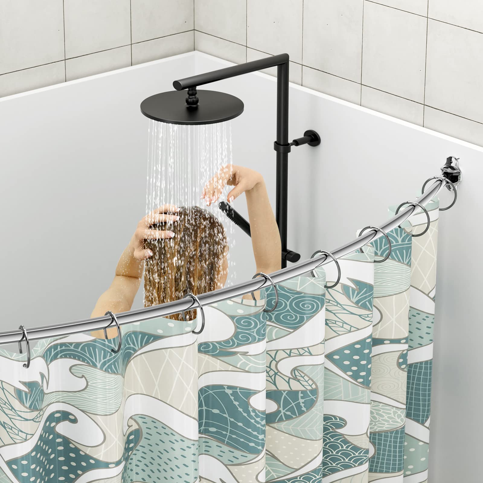Mcrbeay curved rod bracket rotation enables flexible mounting angles.