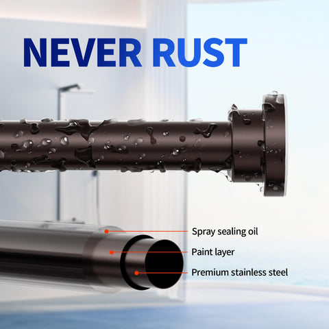 Mcrbeay 1in tube diameter rod provides sturdy support in showers