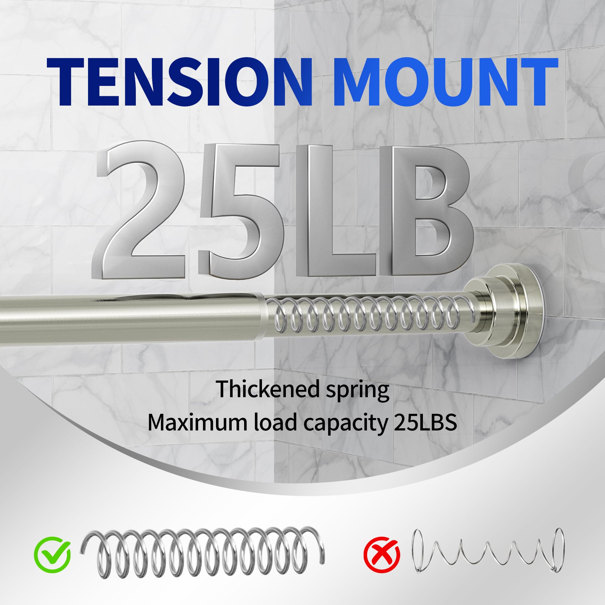 Mcrbeay non-slip base pattern keeps rod steady on walls.