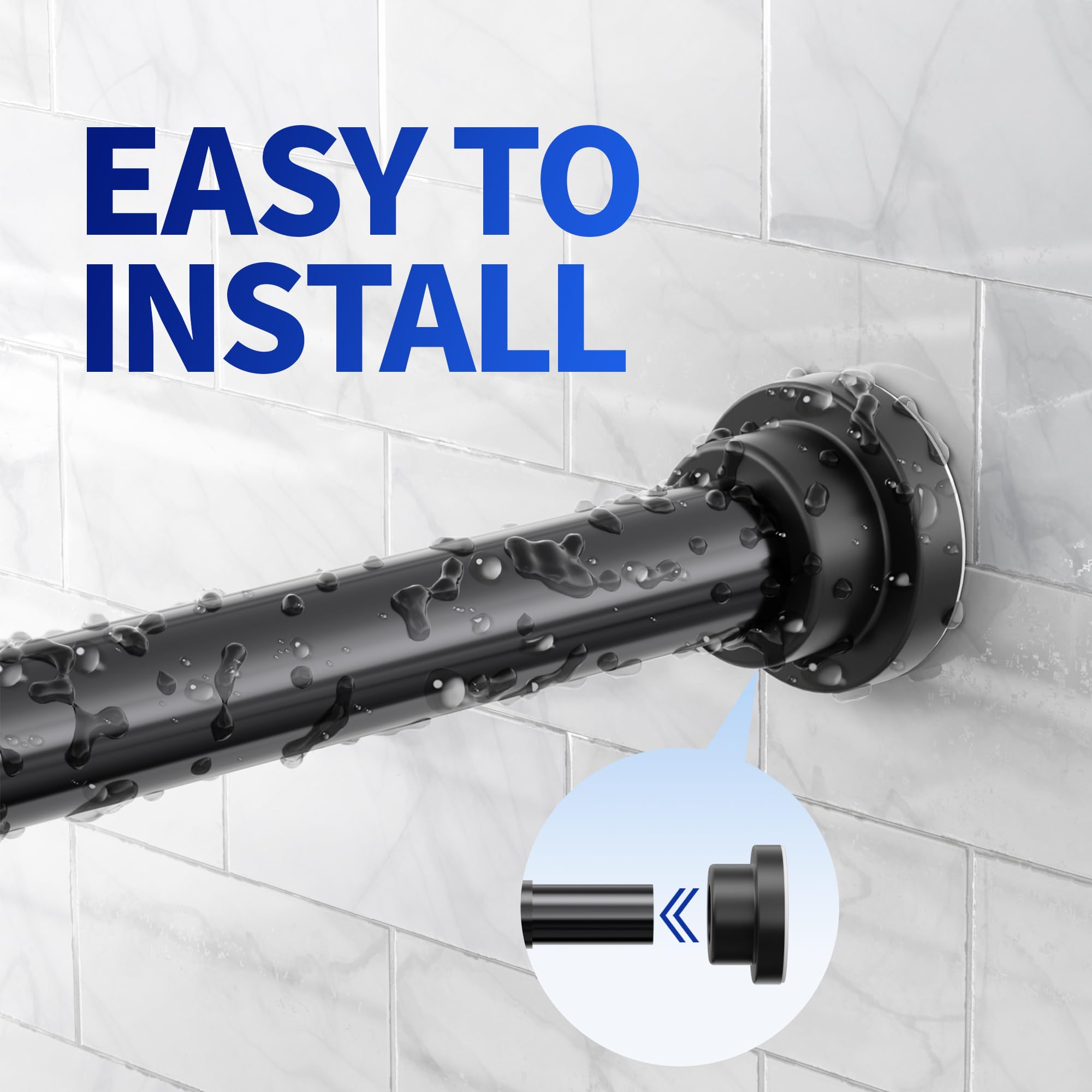 Mcrbeay adjustable length from 28 to 102 inches fits many spaces.