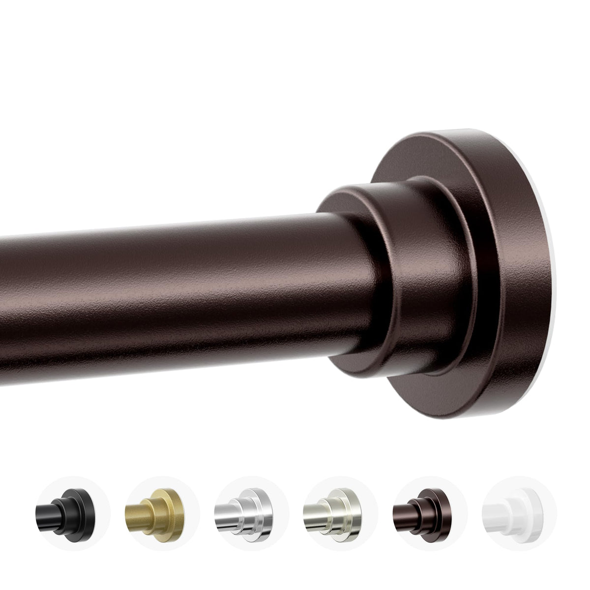Mcrbeay bronze tension shower rod in bathroom, no drilling required